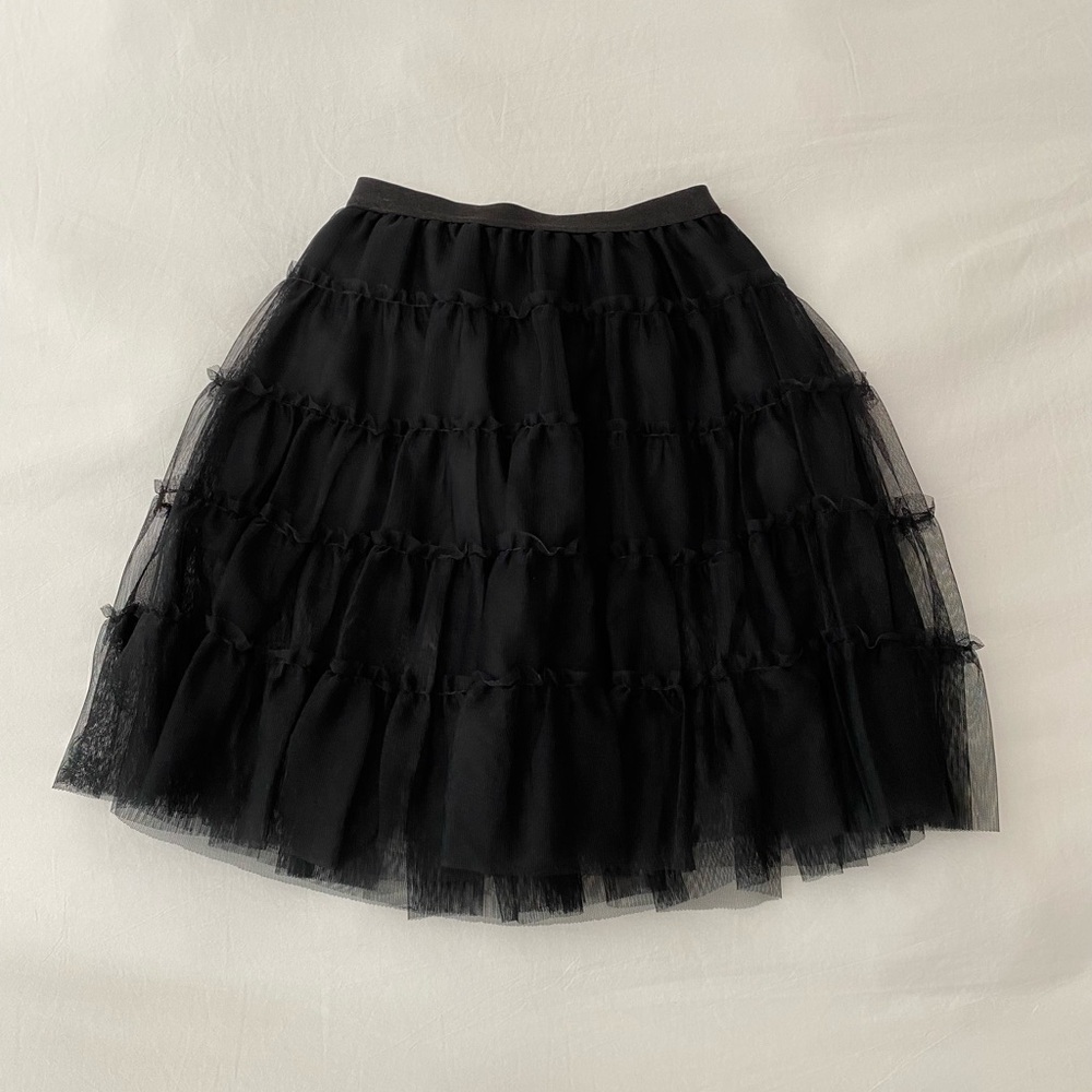 Girls Black Layered Tulle Skirt